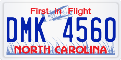 NC license plate DMK4560
