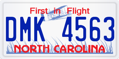 NC license plate DMK4563