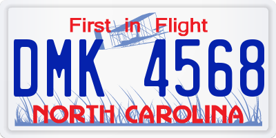 NC license plate DMK4568