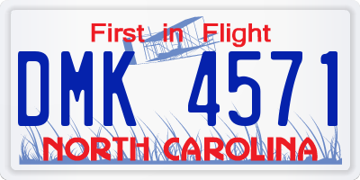 NC license plate DMK4571