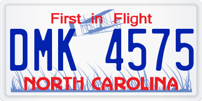 NC license plate DMK4575