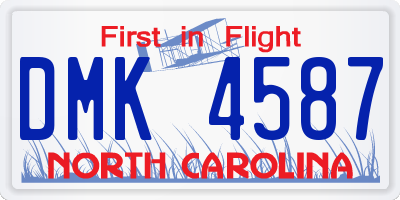 NC license plate DMK4587