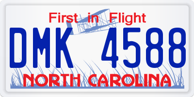 NC license plate DMK4588