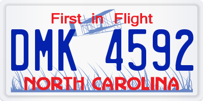 NC license plate DMK4592