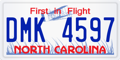 NC license plate DMK4597