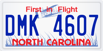 NC license plate DMK4607