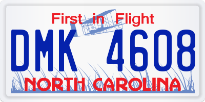 NC license plate DMK4608
