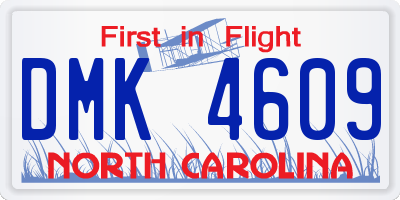NC license plate DMK4609