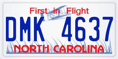 NC license plate DMK4637
