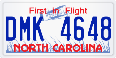 NC license plate DMK4648