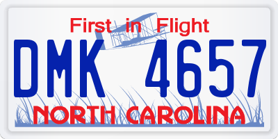 NC license plate DMK4657