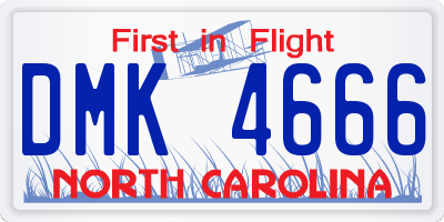 NC license plate DMK4666