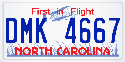 NC license plate DMK4667