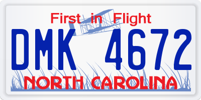 NC license plate DMK4672