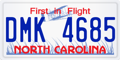 NC license plate DMK4685
