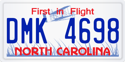 NC license plate DMK4698