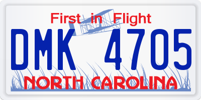 NC license plate DMK4705