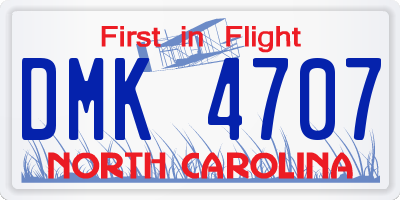 NC license plate DMK4707