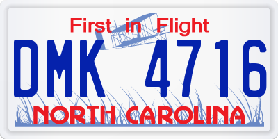 NC license plate DMK4716