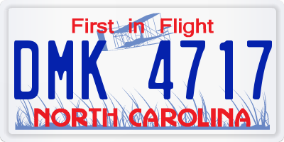 NC license plate DMK4717