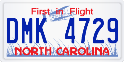 NC license plate DMK4729