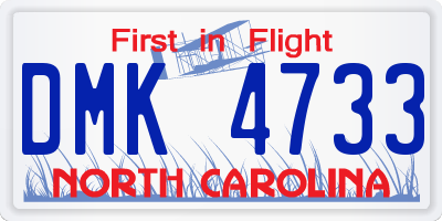 NC license plate DMK4733