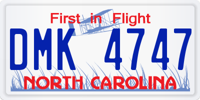 NC license plate DMK4747