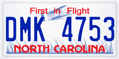 NC license plate DMK4753
