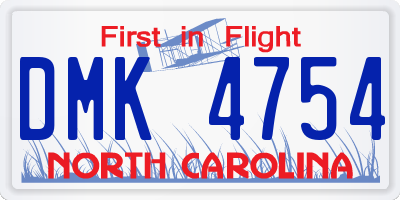 NC license plate DMK4754