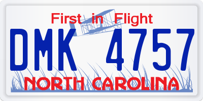NC license plate DMK4757