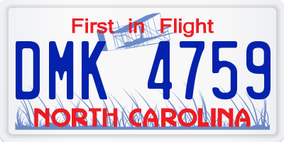 NC license plate DMK4759
