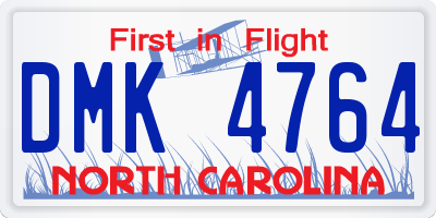 NC license plate DMK4764