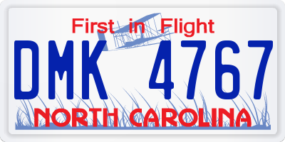 NC license plate DMK4767