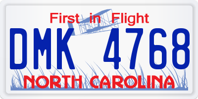 NC license plate DMK4768