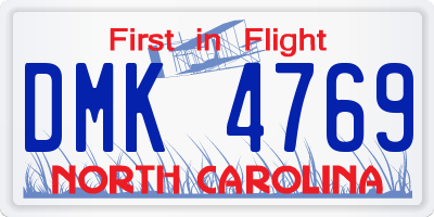 NC license plate DMK4769