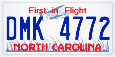 NC license plate DMK4772