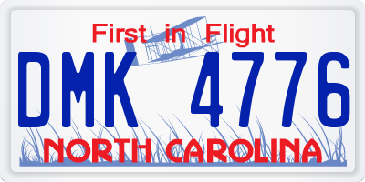 NC license plate DMK4776