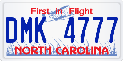 NC license plate DMK4777