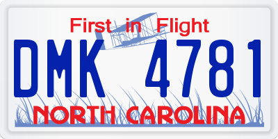 NC license plate DMK4781