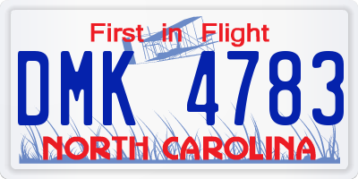 NC license plate DMK4783