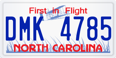 NC license plate DMK4785