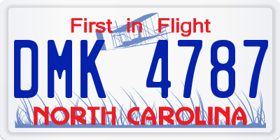 NC license plate DMK4787