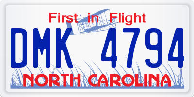 NC license plate DMK4794