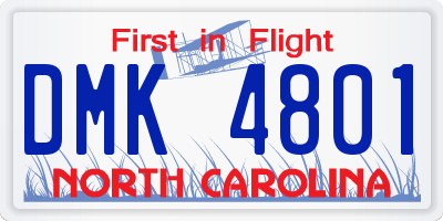 NC license plate DMK4801