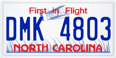 NC license plate DMK4803