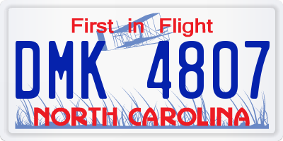 NC license plate DMK4807