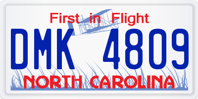 NC license plate DMK4809