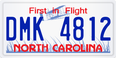 NC license plate DMK4812