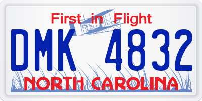 NC license plate DMK4832