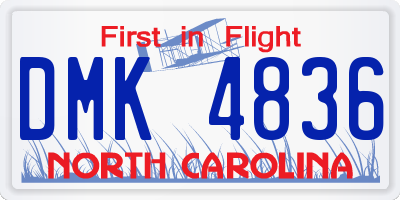 NC license plate DMK4836